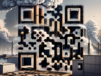 Smoking Factory Cartoon QR Code for Posters