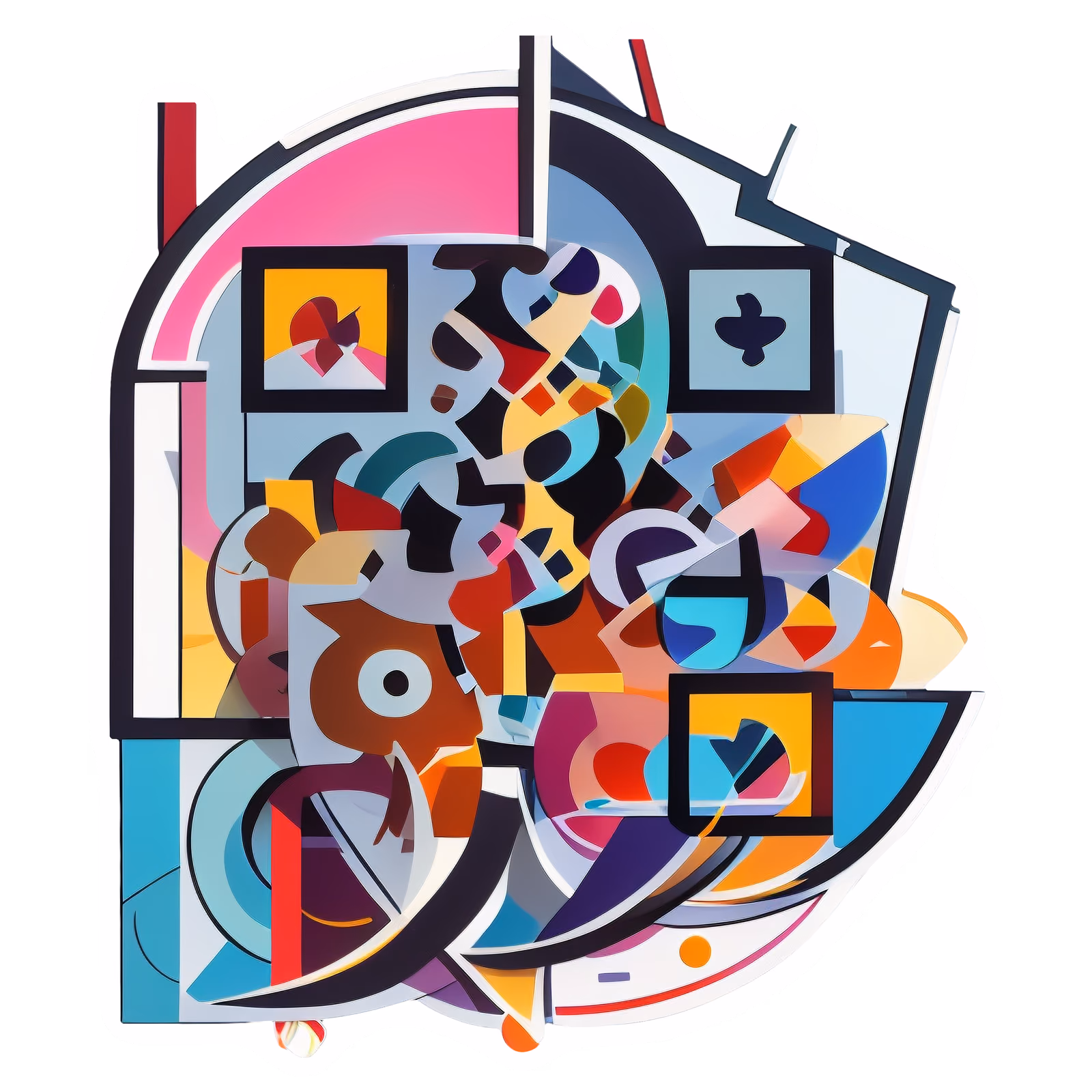 Colorful Abstract Vector Shapes QR Code for Stickers — image 1