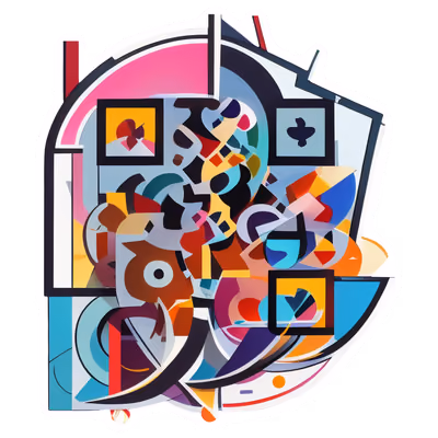 Colorful Abstract Vector Shapes QR Code for Stickers — image 1