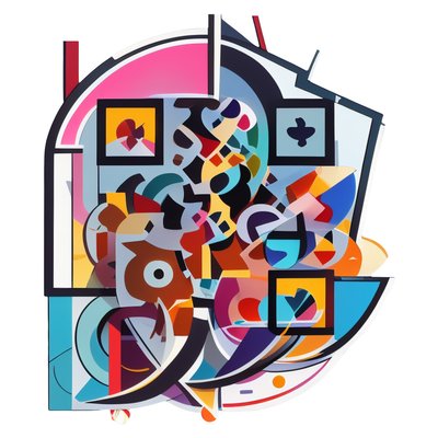 Colorful Abstract Vector Shapes QR Code for Stickers