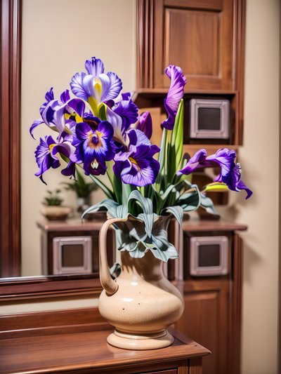 Purple Iris Pitcher Photo QR Code Art