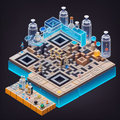 Isometric Alchemy Shop Game Art QR Code for Posters — image 1
