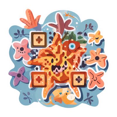 Cute Starfish Vector QR Code for Stickers — image 1