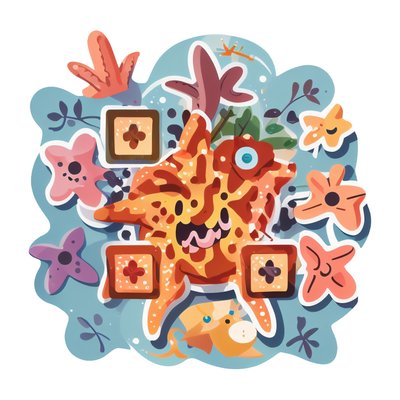 Cute Starfish Vector QR Code for Stickers
