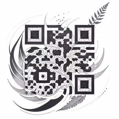 Fern Leaf Ink Tattoo QR Code for Temporary Tattoos — image 1
