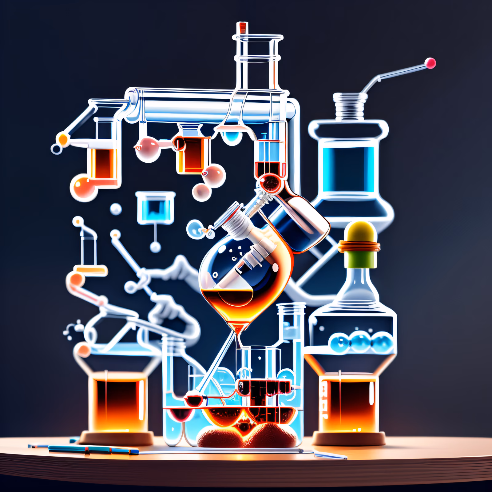 Светящаяся химическая посуда: 3D QR-код для постеров — изображение 1