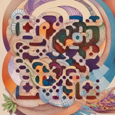 Colorful Swirling Abstract Shapes QR Code Art — image 1