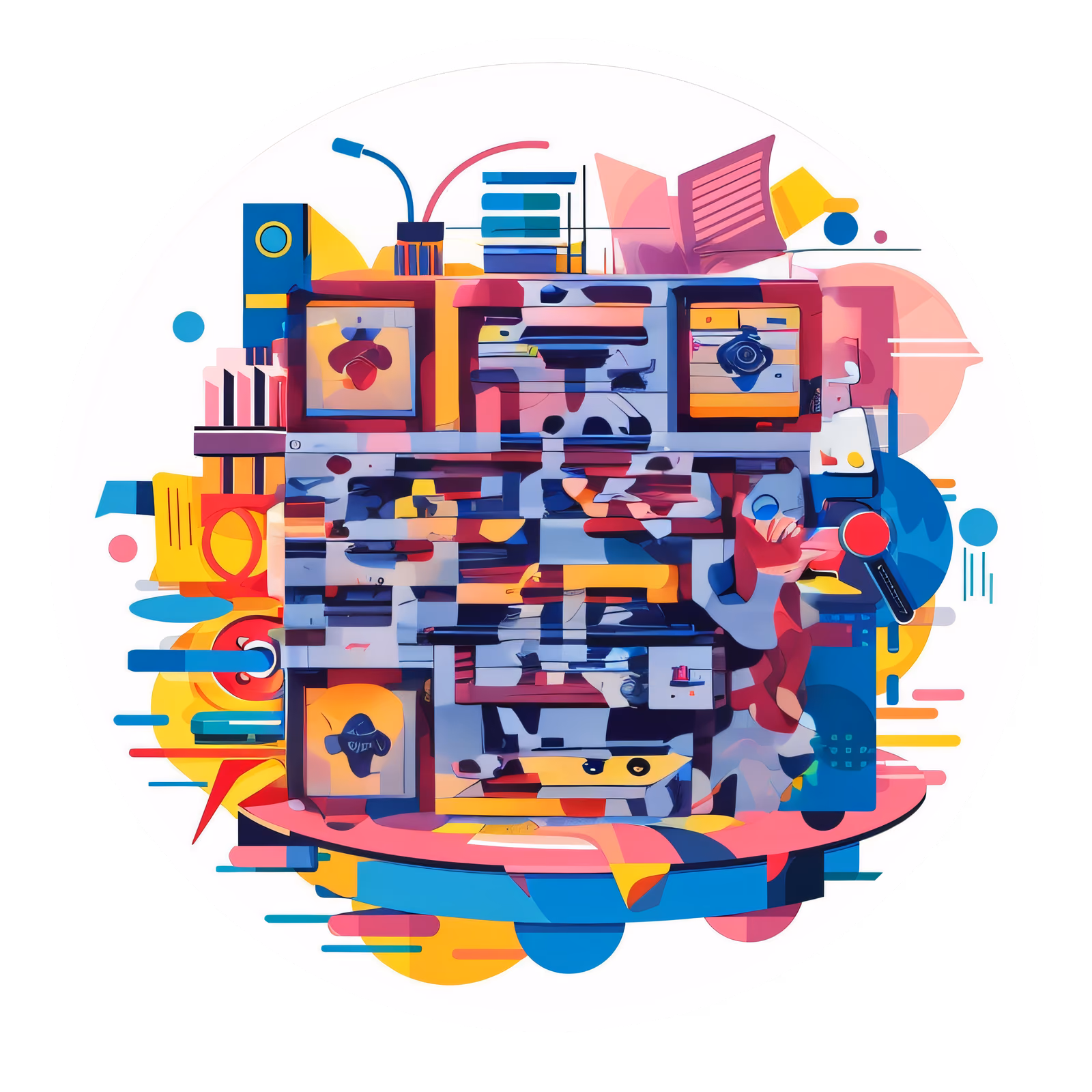 Абстрактный офисный принтер: векторный QR-код для стикеров — изображение 1