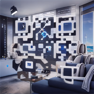 Smart Home Living Room Futuristic QR Code — image 1