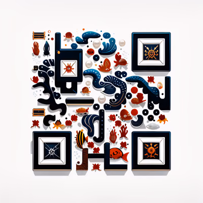 Underwater Sea Icons Vector QR Code for Posters — image 1