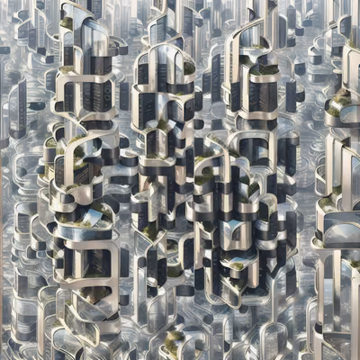 Futuristic Glass Towers Concept QR Code Art — image 1