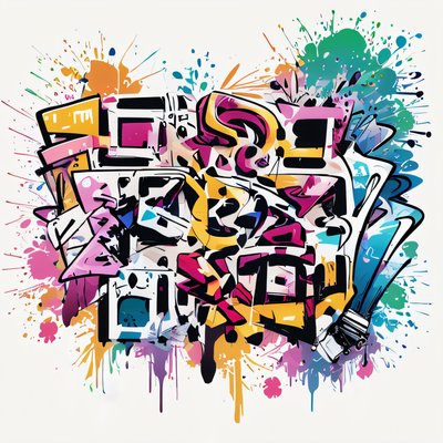 Graffiti Lettering Splatter Graffiti & Street Art QR Code for Apparel