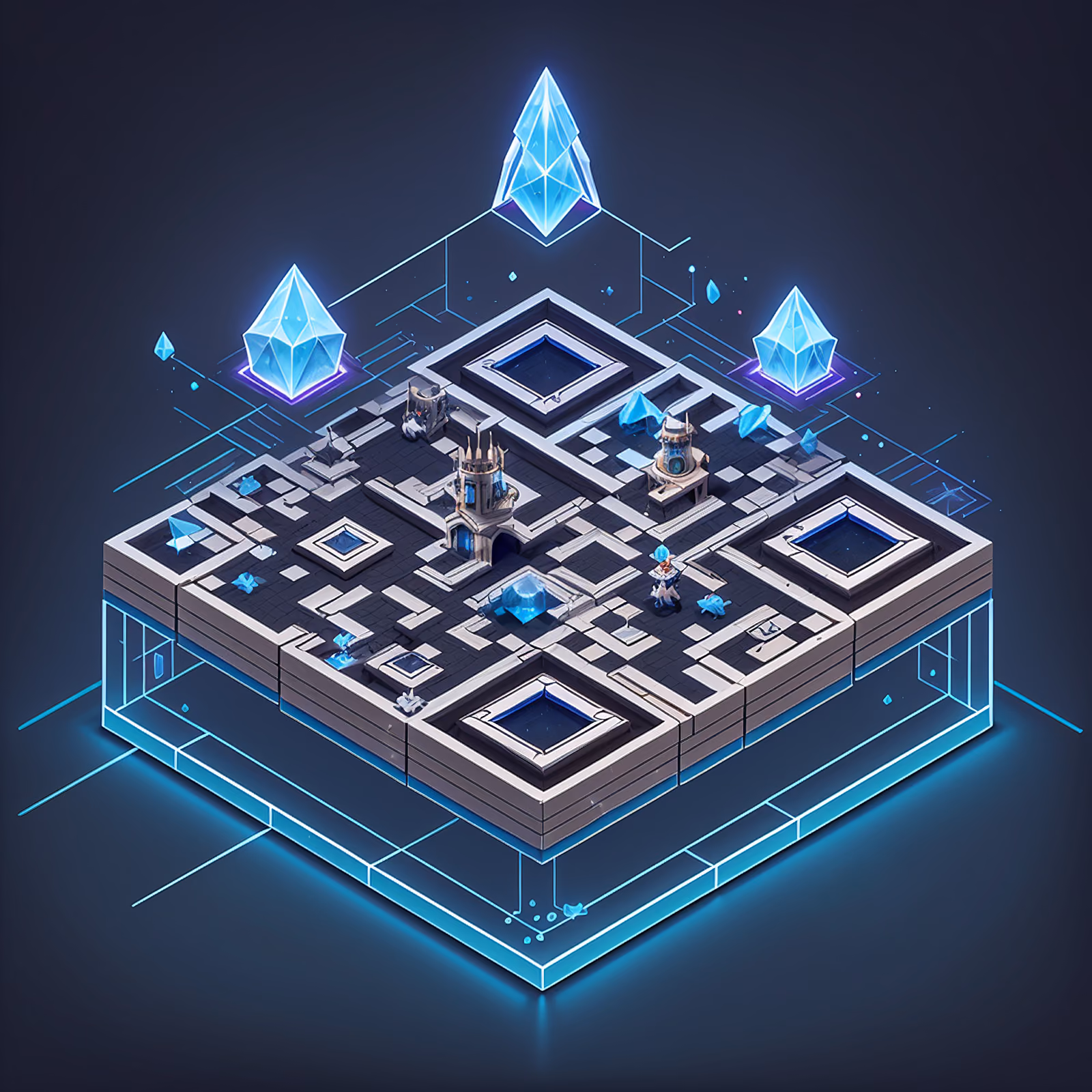 Wizard Tower Defense Isometric Board QR Code for Posters — image 1
