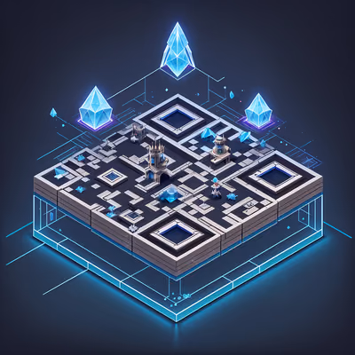 Wizard Tower Defense Isometric Board QR Code for Posters — image 1
