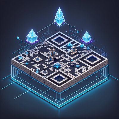Wizard Tower Defense Isometric Board QR Code for Posters