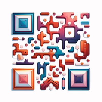 Glossy Abstract Vector Shapes QR Code for Posters — image 1
