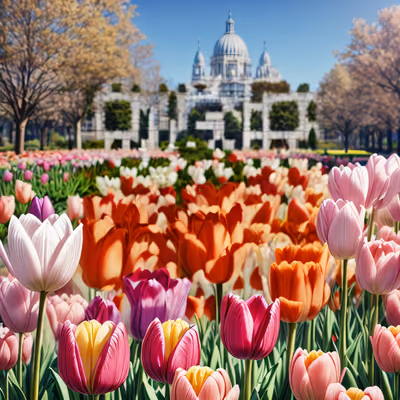 Colorful Tulip Field Photorealistic QR Code Art — image 1