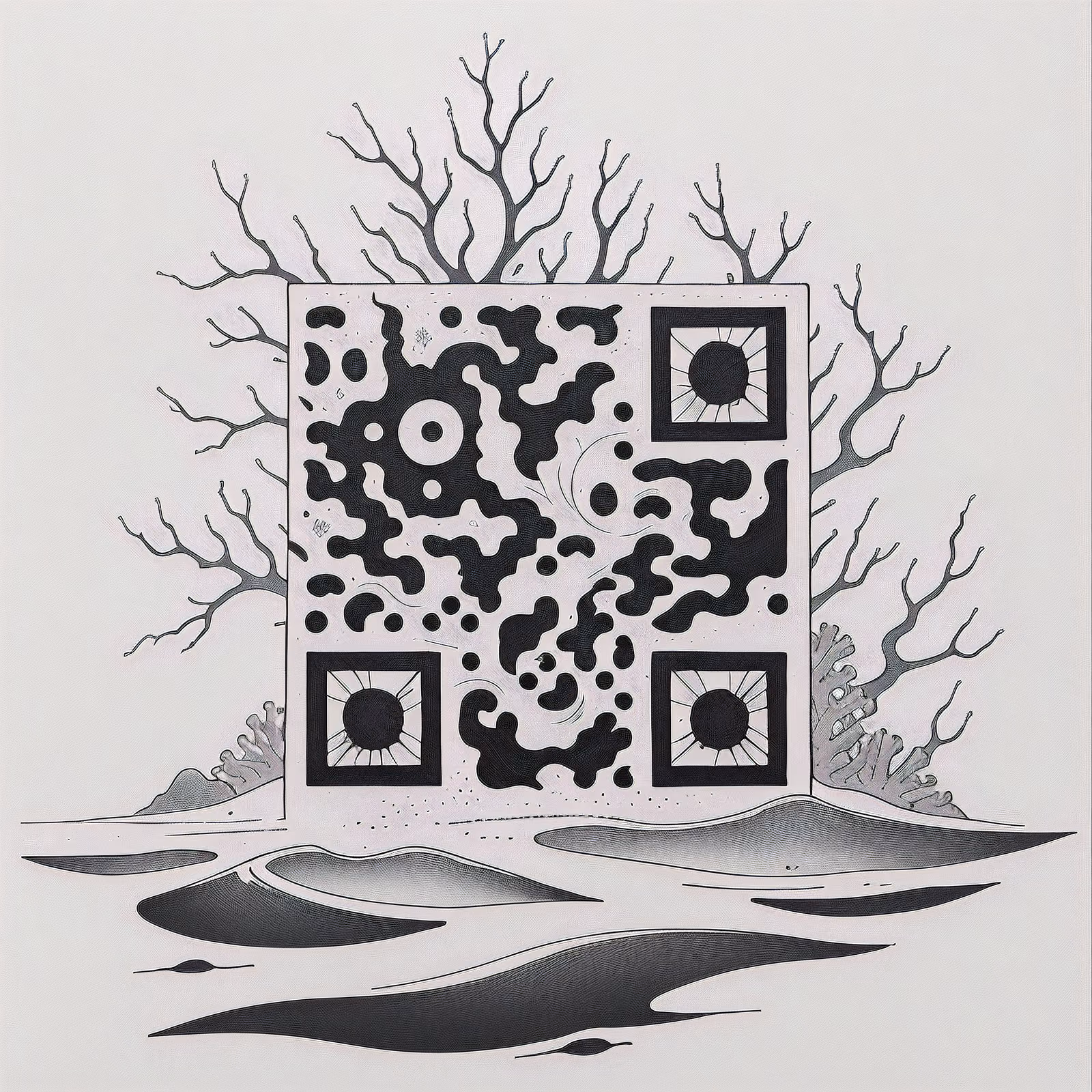 Coral Reef Ink Tattoo QR Code for Temporary Tattoos — image 1