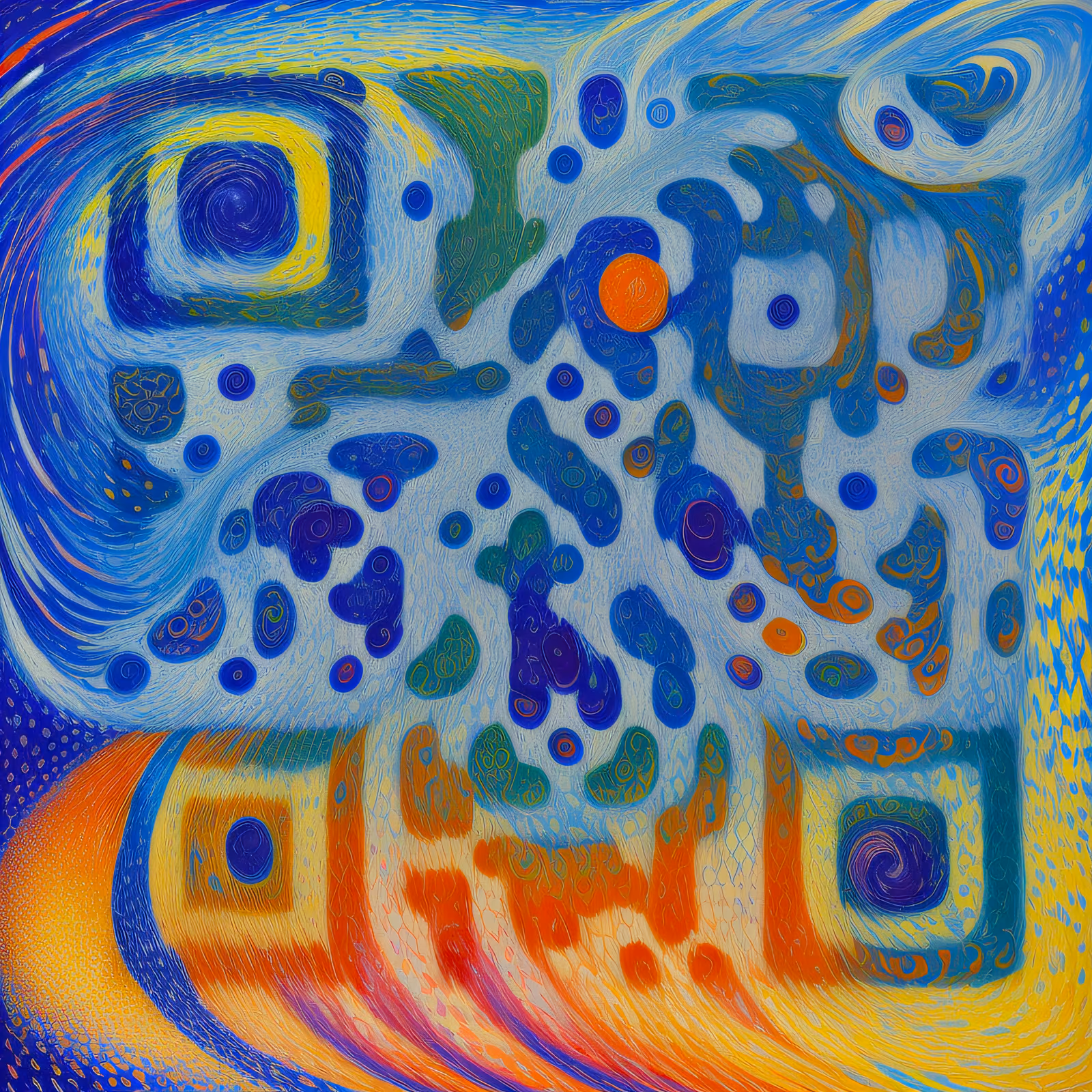 Blue Vortex Swirl Abstract QR Code Art — image 1