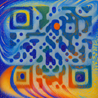 Blue Vortex Swirl Abstract QR Code Art — image 1