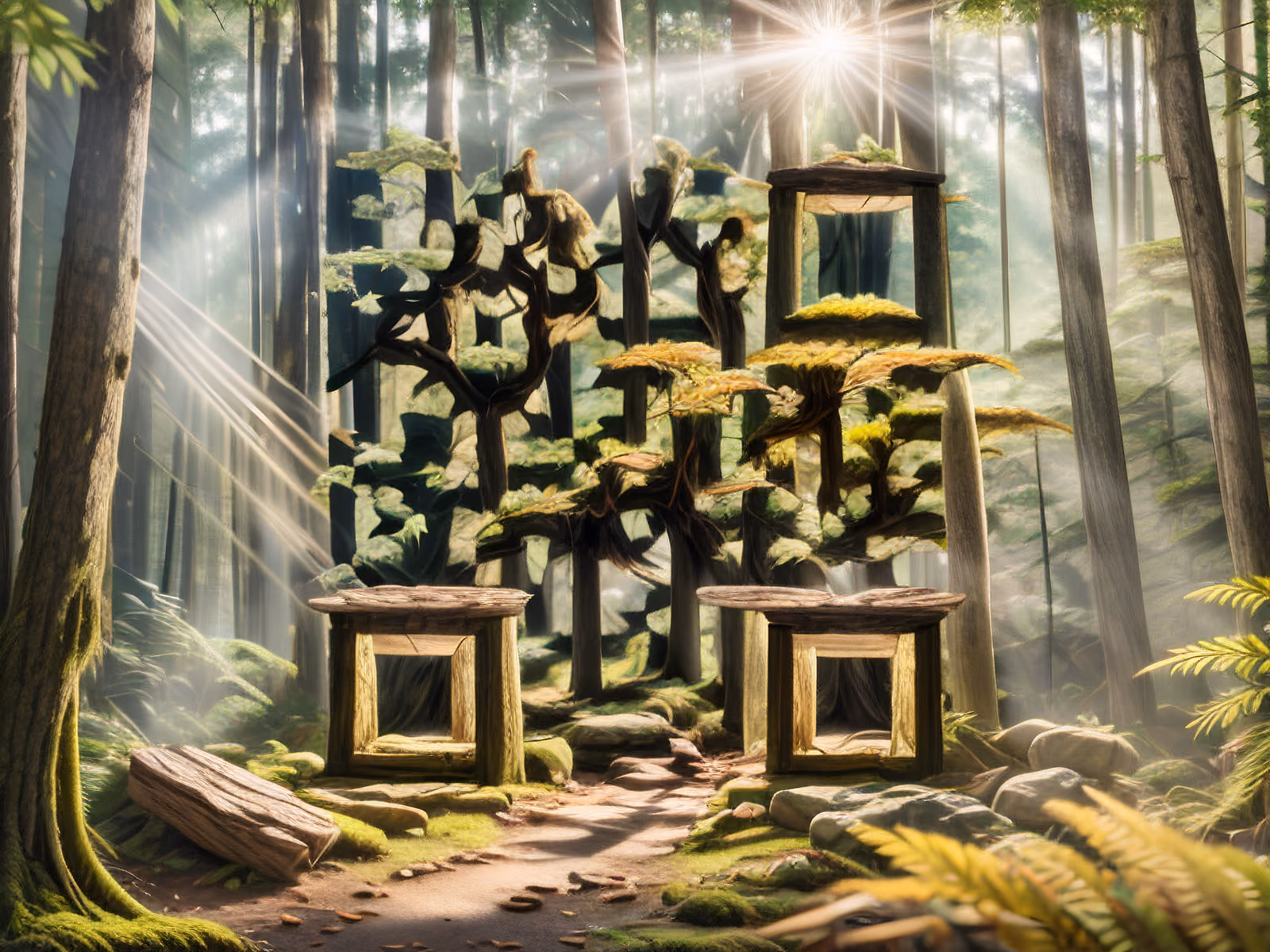 Sunlit Forest Rays Photorealistic QR Code Art — image 1