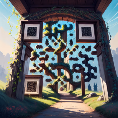 Enchanted Vine Archway Gouache QR Code Art — image 1