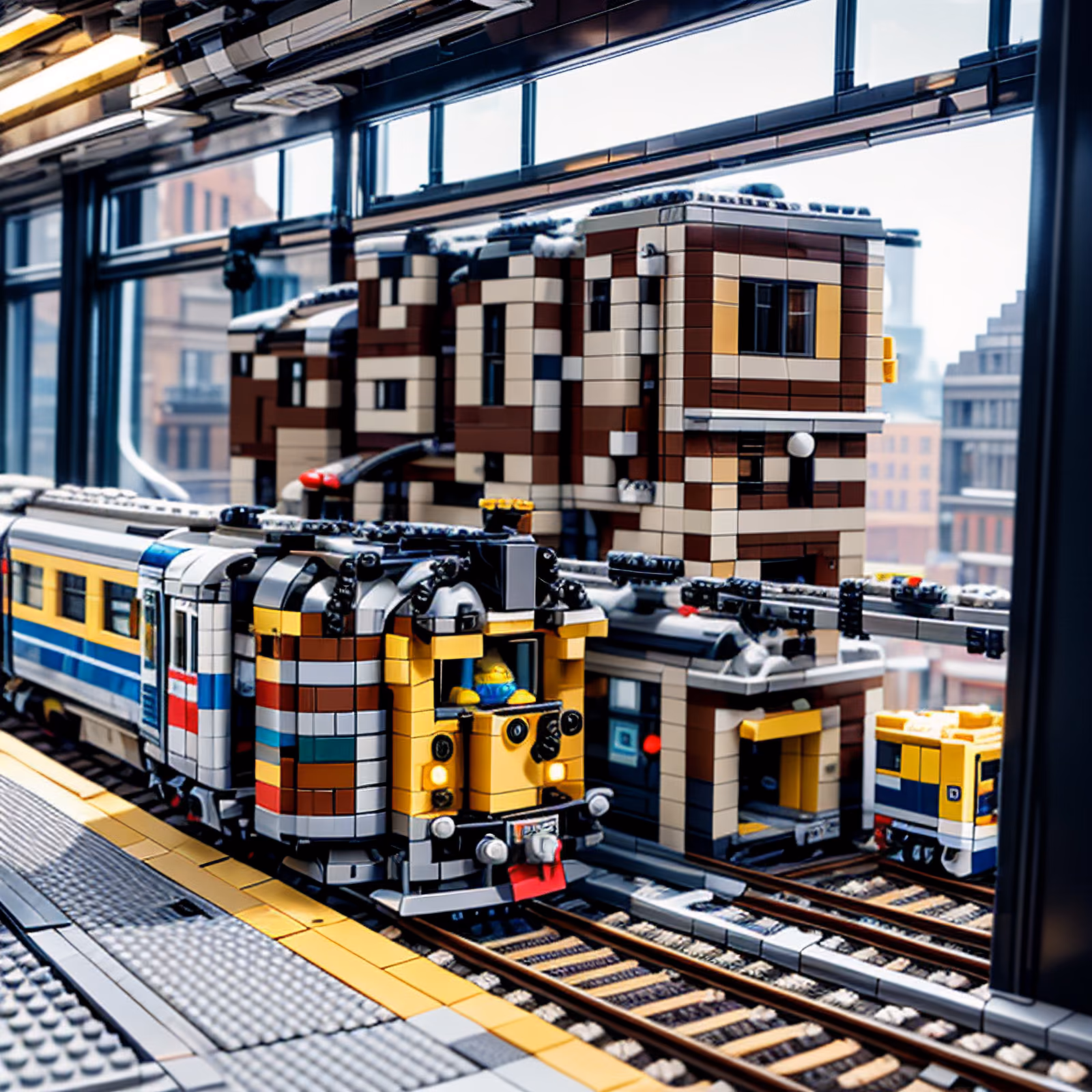 LEGO Train Station Brick Diorama QR Code for Posters — image 1