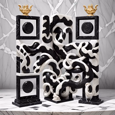 Скульптура мраморных змей: QR-код — изображение 1