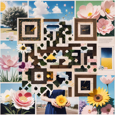 Spring Flower Photo Collage QR Code Art — image 1