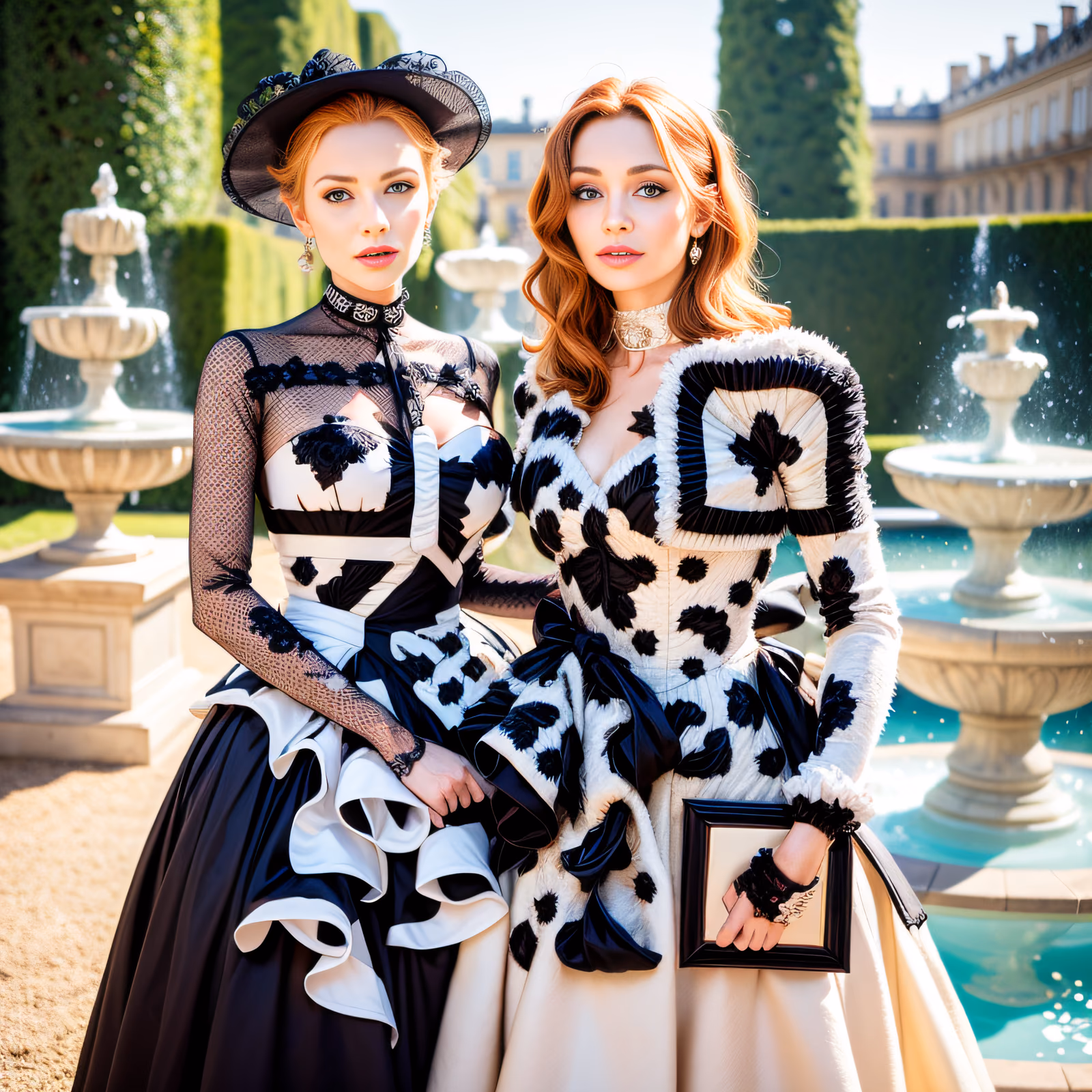 Rococo Fashion Duo Photorealistic QR Code for Posters — image 1