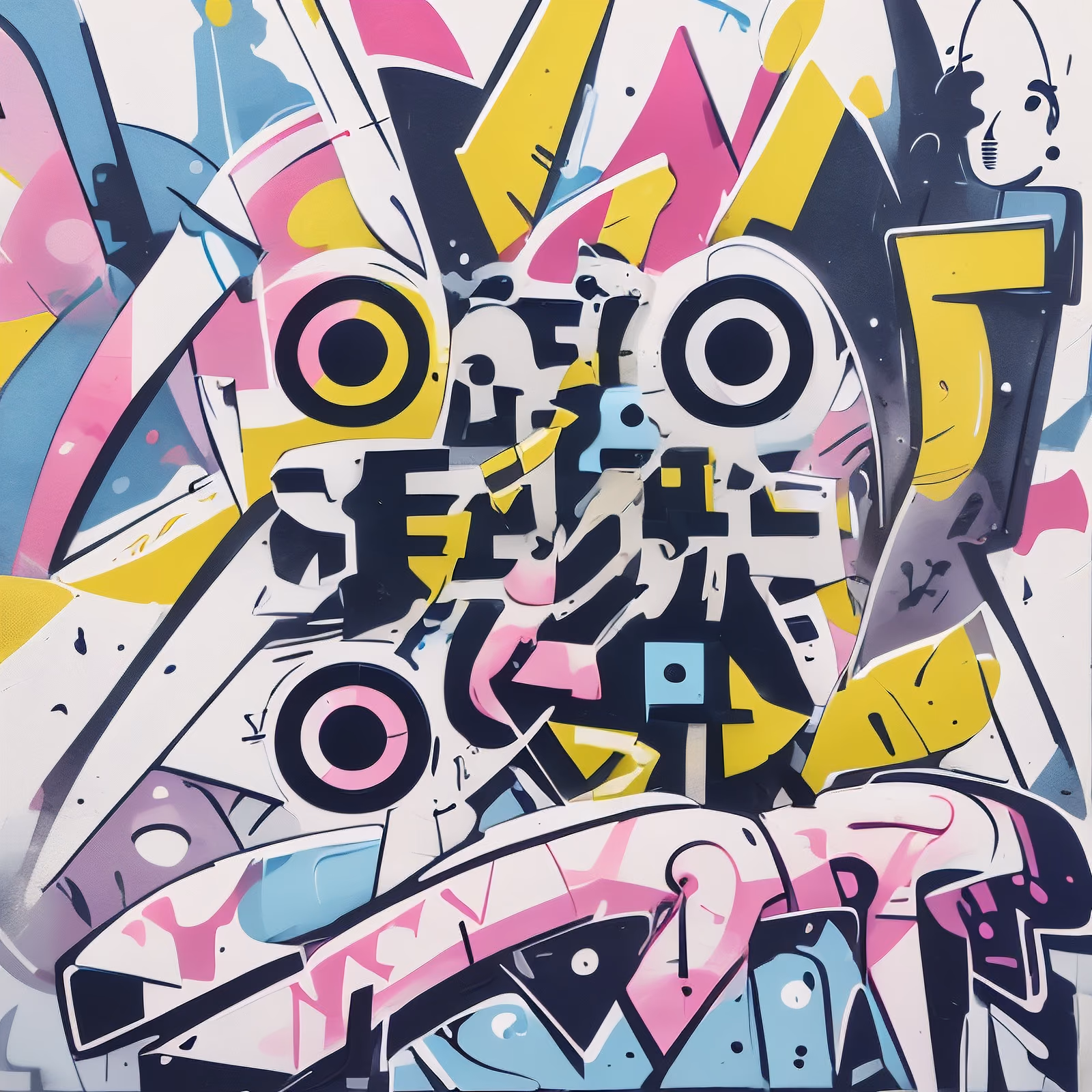 Colorful Graffiti Lettering Symbol QR Code for Posters — image 1