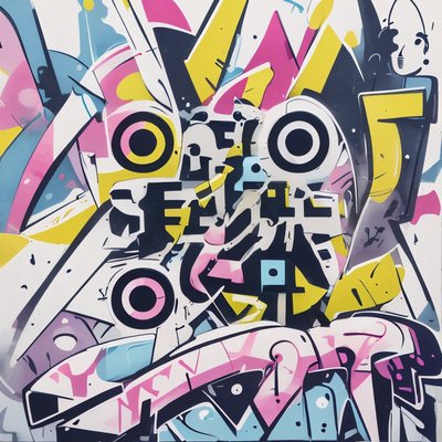 Colorful Graffiti Lettering Symbol QR Code for Posters
