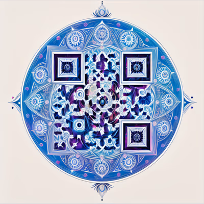 Blue Violet Mandala Psychedelic QR Code Art — image 1