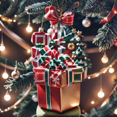 Christmas Gift Boxes Glossy QR Code for Greeting Cards — image 1