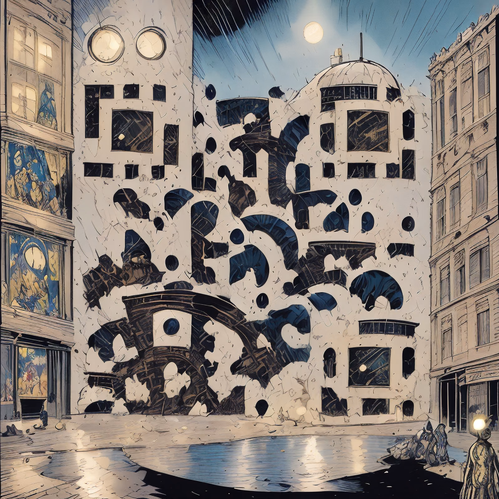 Night City Square Comic Panel QR Code for Posters — image 1