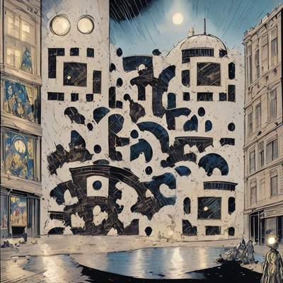 Night City Square Comic Panel QR Code for Posters
