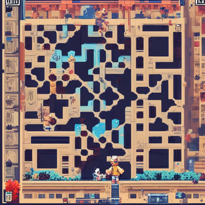 Pixel Town Game Scene QR Code for Posters — image 1