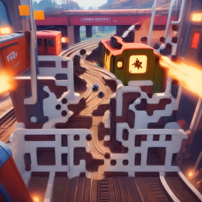 Железнодорожная станция, игровой мир: QR-код для постеров — изображение 1