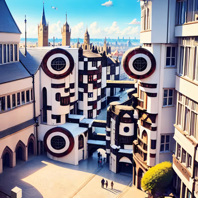 Fantasy British City Digital Painting QR Code for Posters — image 1