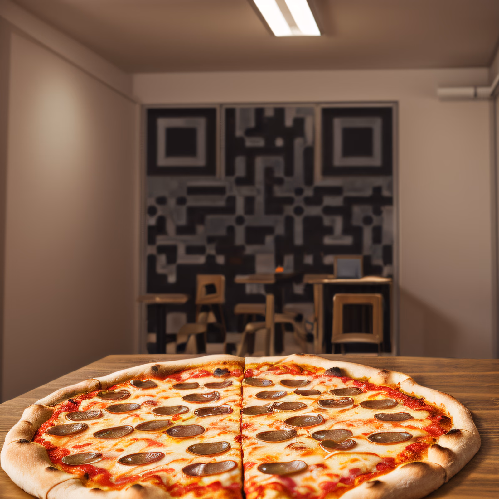 Пицца пепперони: фотореалистичный QR-код для меню ресторанов — изображение 1