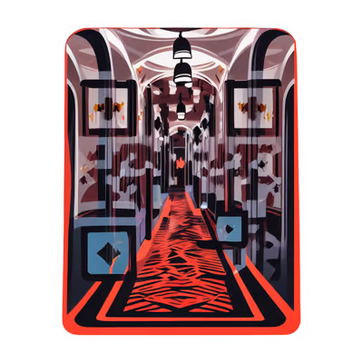 Сводчатый коридор отеля: векторный QR-код для стикеров — изображение 1