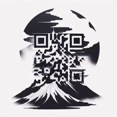Snowy Mountain Peak Ink Tattoo QR Code for Temporary Tattoos — image 1