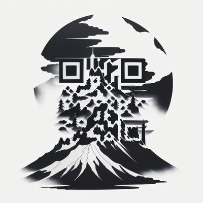 Snowy Mountain Peak Ink Tattoo QR Code for Temporary Tattoos