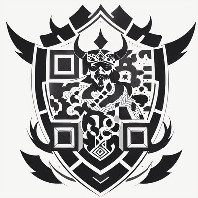 Viking Shield Tattoo QR Code for Apparel