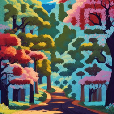 Storybook Forest Road Vector QR Code Art