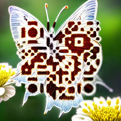 Butterfly Macro Photo Flowers QR Code Art