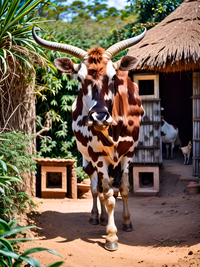 Zebu Cow Village Photography QR Code for Posters — image 1