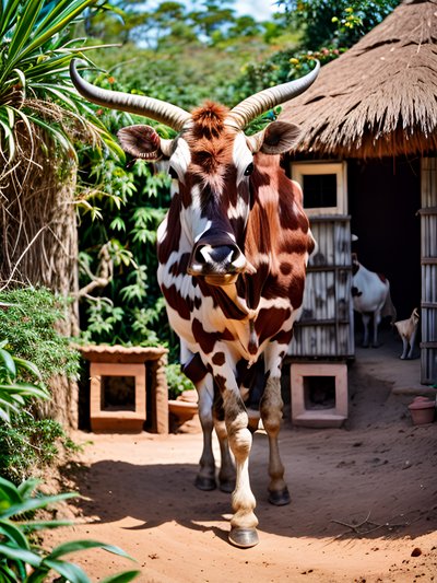 Zebu Cow Village Photography QR Code for Posters