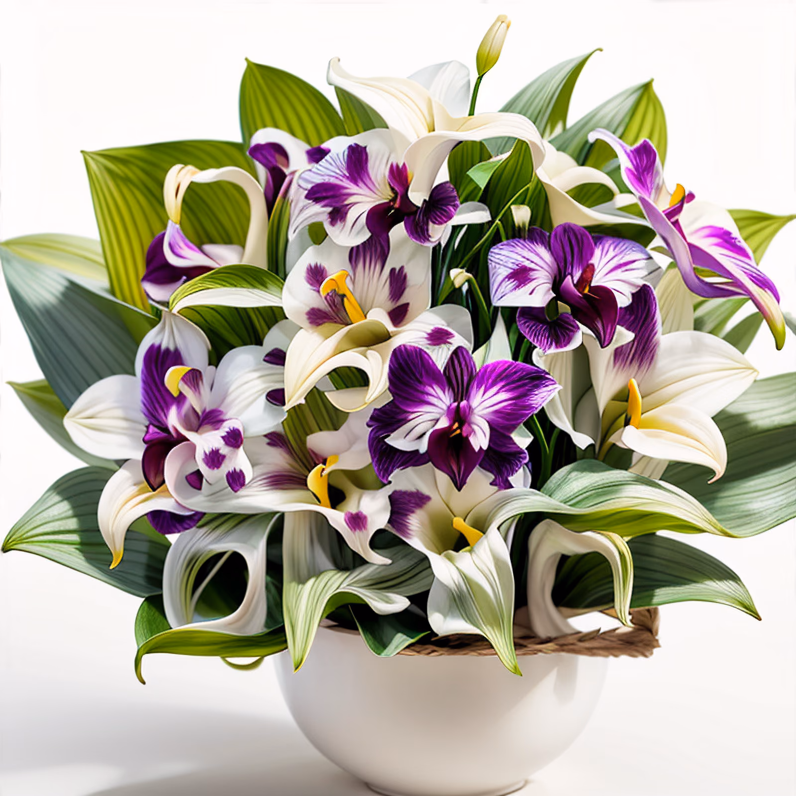 Purple Orchid Calla Lily Bouquet Flowers QR Code Art — image 1