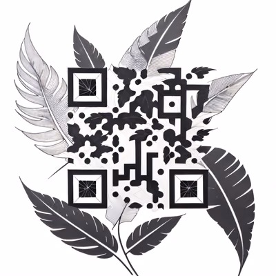 Tropical Palm Leaves Tattoo QR Code for Temporary Tattoos — image 1